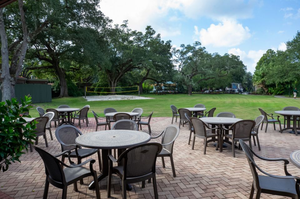Tables at Zoo Picnic Pavilion at Audubon Zoo